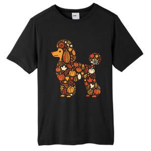 Autumn Pumpkin Fall Poodle Thanksgiving Dog Womenss Tall Fusion ChromaSoft Performance T-Shirt