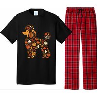 Autumn Pumpkin Fall Poodle Thanksgiving Dog Womenss Pajama Set