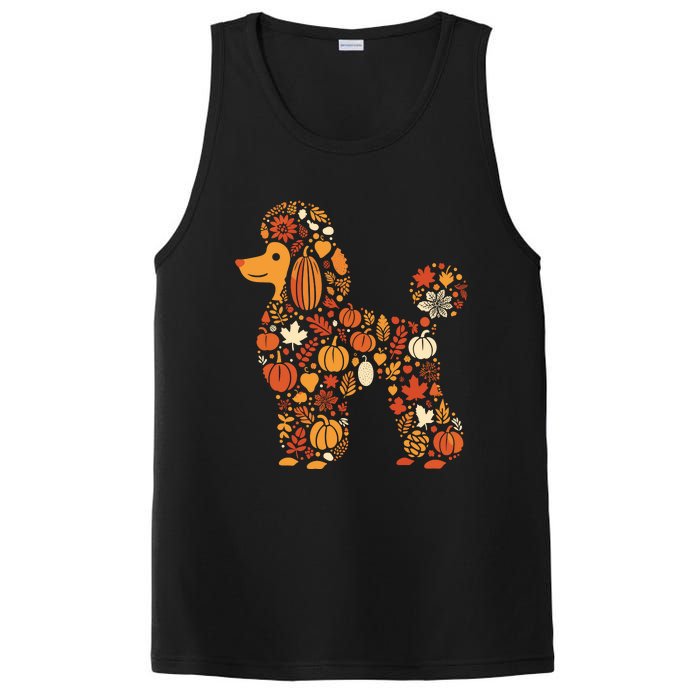 Autumn Pumpkin Fall Poodle Thanksgiving Dog Womenss PosiCharge Competitor Tank