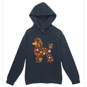 Autumn Pumpkin Fall Poodle Thanksgiving Dog Womenss Urban Pullover Hoodie