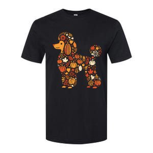 Autumn Pumpkin Fall Poodle Thanksgiving Dog Womenss Softstyle CVC T-Shirt