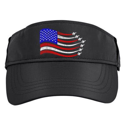 American Patriotic Fighter Jets Usa Flag Waving 4th Of July Adult Drive Performance Visor