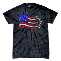 American Patriotic Fighter Jets Usa Flag Waving 4th Of July Tie-Dye T-Shirt