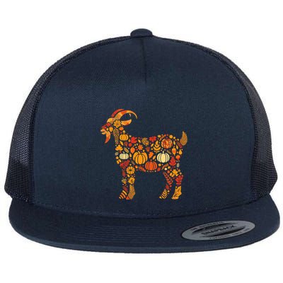 Autumn Pumpkin Fall Goat Thanksgiving Womenss Flat Bill Trucker Hat