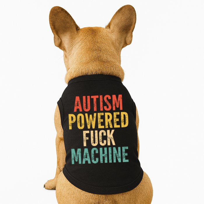 Autism Powered Fck Machine Vintage Autism Awareness Doggie Tank