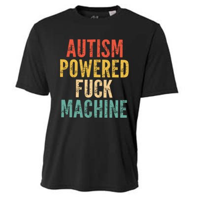 Autism Powered Fck Machine Vintage Autism Awareness Cooling Performance Crew T-Shirt