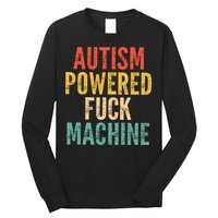 Autism Powered Fck Machine Vintage Autism Awareness Long Sleeve Shirt