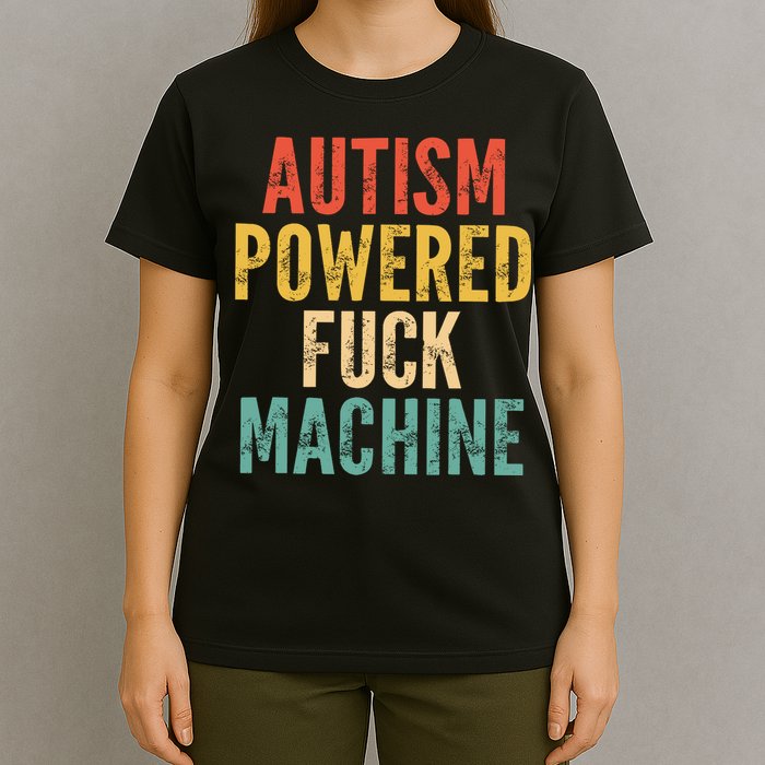 Autism Powered Fck Machine Vintage Autism Awareness T-Shirt