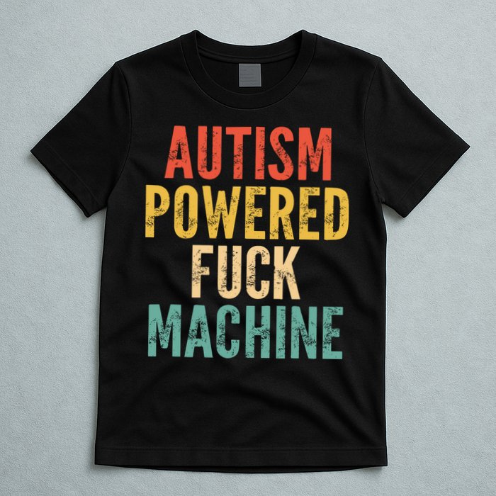 Autism Powered Fck Machine Vintage Autism Awareness T-Shirt