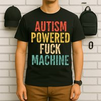 Autism Powered Fck Machine Vintage Autism Awareness T-Shirt
