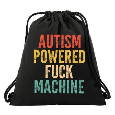 Autism Powered Fck Machine Vintage Autism Awareness Drawstring Bag