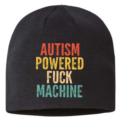 Autism Powered Fck Machine Vintage Autism Awareness Sustainable Beanie