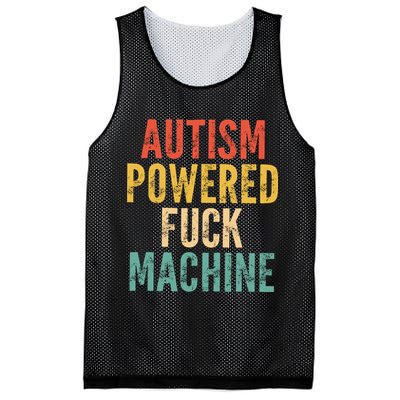 Autism Powered Fck Machine Vintage Autism Awareness Mesh Reversible Basketball Jersey Tank