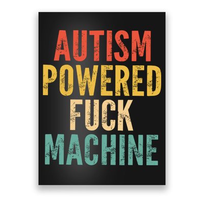 Autism Powered Fck Machine Vintage Autism Awareness Poster