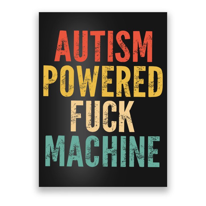 Autism Powered Fck Machine Vintage Autism Awareness Poster