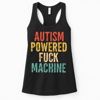 Autism Powered Fck Machine Vintage Autism Awareness Womens Tank Top