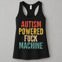 Autism Powered Fck Machine Vintage Autism Awareness Womens Tank Top