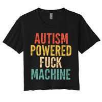 Autism Powered Fck Machine Vintage Autism Awareness Crop Top