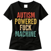 Autism Powered Fck Machine Vintage Autism Awareness Womens T-Shirt