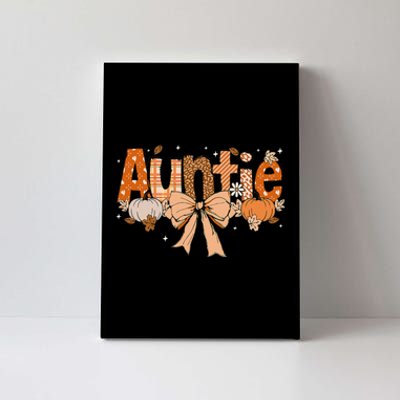 Auntie Pumpkin Fall Coquette Bow Thanksgiving Mom Canvas