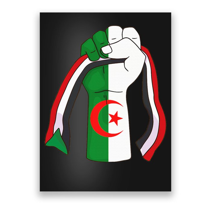 Algerian Palestinian Flag Algeria Stand With Palestine Poster