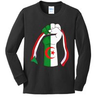 Algerian Palestinian Flag Algeria Stand With Palestine Kids Long Sleeve Shirt