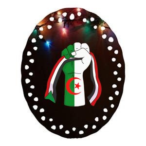 Algerian Palestinian Flag Algeria Stand With Palestine Ceramic Oval Ornament