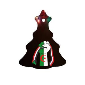 Algerian Palestinian Flag Algeria Stand With Palestine Ceramic Tree Ornament