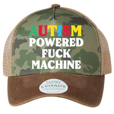 Autism Powered Fuck Machine Funny Autism Quote Gift Legacy Tie Dye Trucker Hat