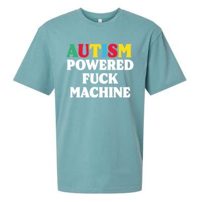 Autism Powered Fuck Machine Funny Autism Quote Gift Sueded Cloud Jersey T-Shirt