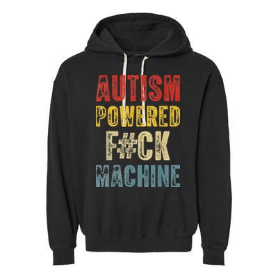 Autism Powered Fck Machine Retro Health Garment-Dyed Fleece Hoodie