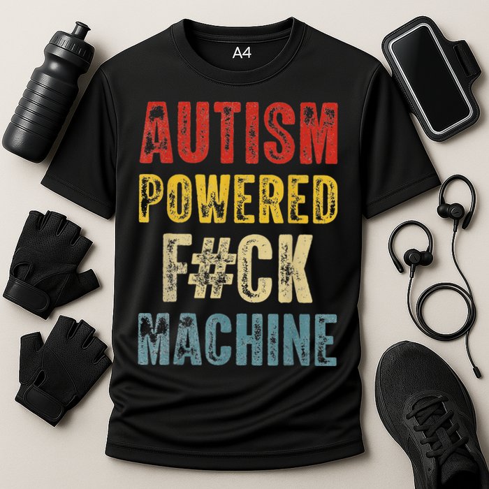 Autism Powered Fck Machine Retro Health Performance Shirt