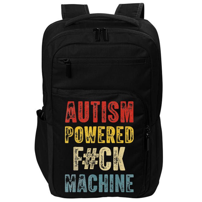 Autism Powered Fck Machine Retro Health Impact Tech Backpack