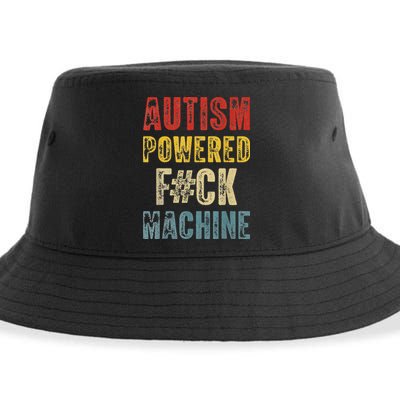 Autism Powered Fck Machine Retro Health Sustainable Bucket Hat