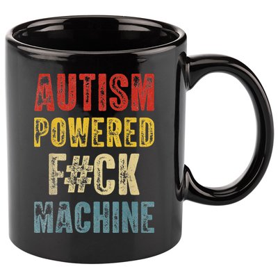 Autism Powered Fck Machine Retro Health 11oz C Handle Ceramic Mug