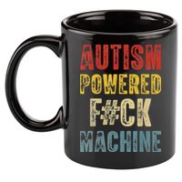 Autism Powered Fck Machine Retro Health 11oz C Handle Ceramic Mug