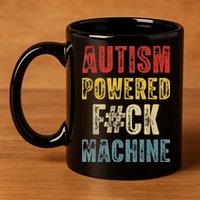 Autism Powered Fck Machine Retro Health 11oz C Handle Ceramic Mug