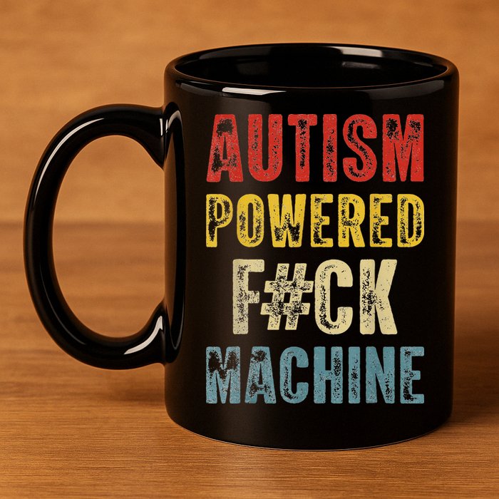 Autism Powered Fck Machine Retro Health 11oz C Handle Ceramic Mug