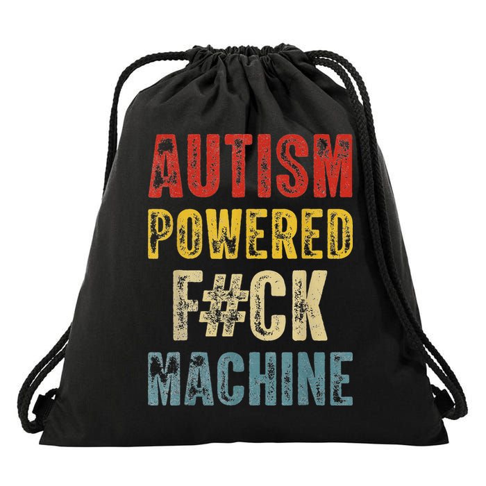 Autism Powered Fck Machine Retro Health Drawstring Bag