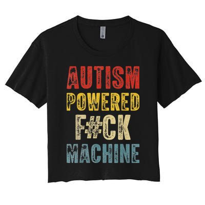 Autism Powered Fck Machine Retro Health Crop Top