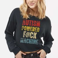 Autism Powered Fck Machine Retro Health Cropped Pullover Crew
