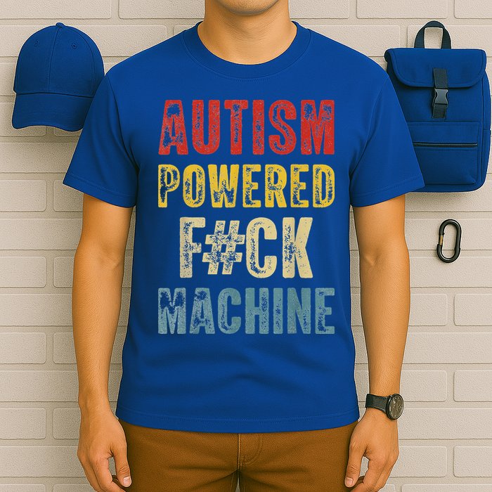 Autism Powered Fck Machine Retro Health T-Shirt