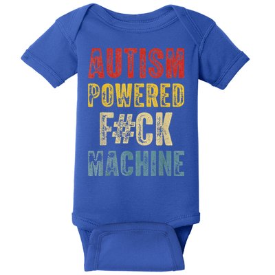 Autism Powered Fck Machine Retro Health Baby Bodysuit