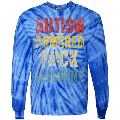 Autism Powered Fck Machine Retro Health Tie-Dye Long Sleeve Shirt