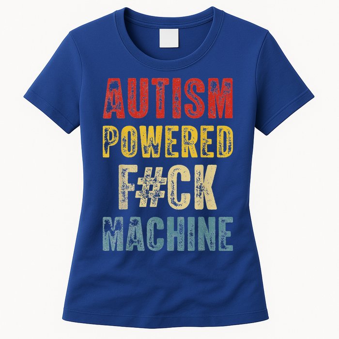 Autism Powered Fck Machine Retro Health Womens T-Shirt