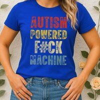 Autism Powered Fck Machine Retro Health Womens T-Shirt