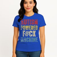 Autism Powered Fck Machine Retro Health Womens T-Shirt