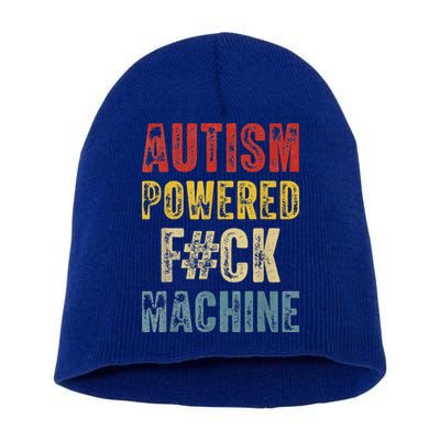 Autism Powered Fck Machine Retro Health Short Acrylic Beanie