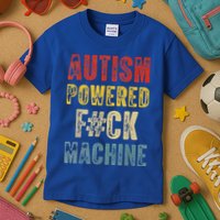 Autism Powered Fck Machine Retro Health Kids T-Shirt