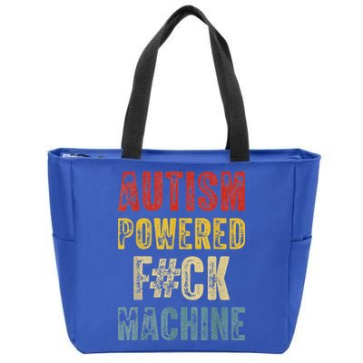 Autism Powered Fck Machine Retro Health Zip Tote Bag
